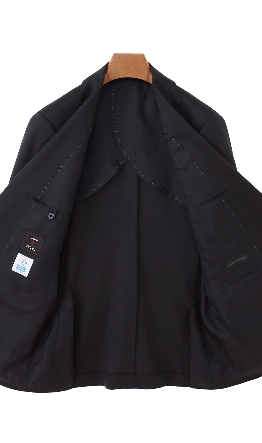 プレミアムスタイリッシュスーツ【北海道日本ハムファイターズモデル】 ネイビー 体型:YA体(スリム型),号数(身長):4号(165cm)