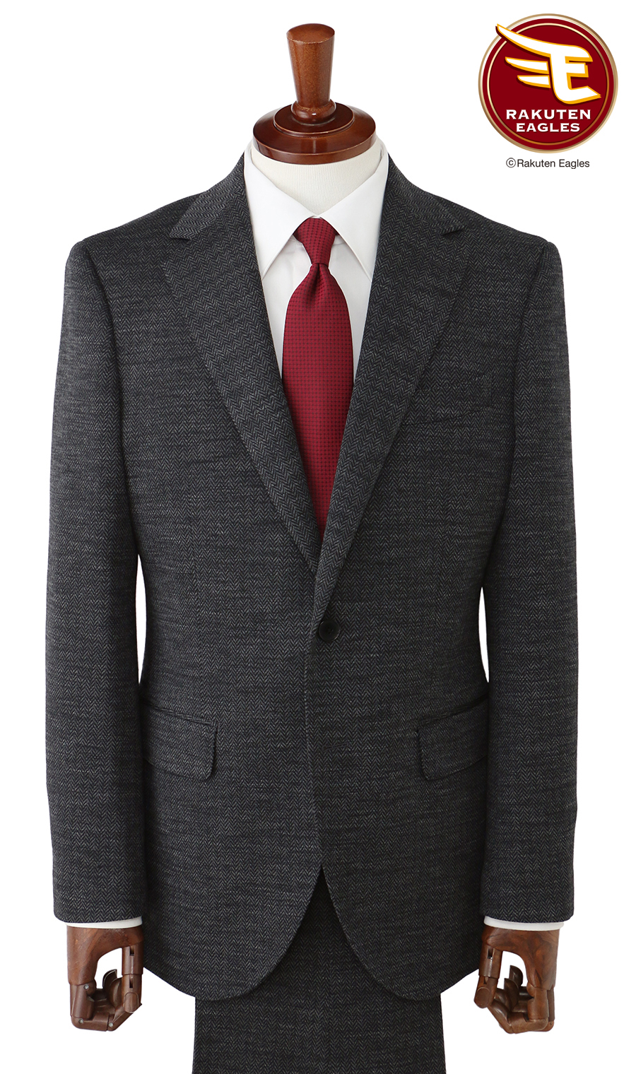 プレミアムスタイリッシュスーツ【東北楽天ゴールデンイーグルスモデル】 グレー 体型:YA体(スリム型),号数(身長):4号(165cm)