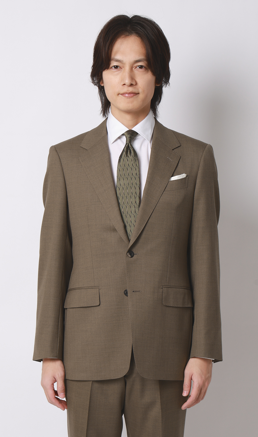 プレミアムスタイリッシュスーツ【GUABELLO】 ベージュ 体型:A体(標準型),号数（身長）:4号(165cm)