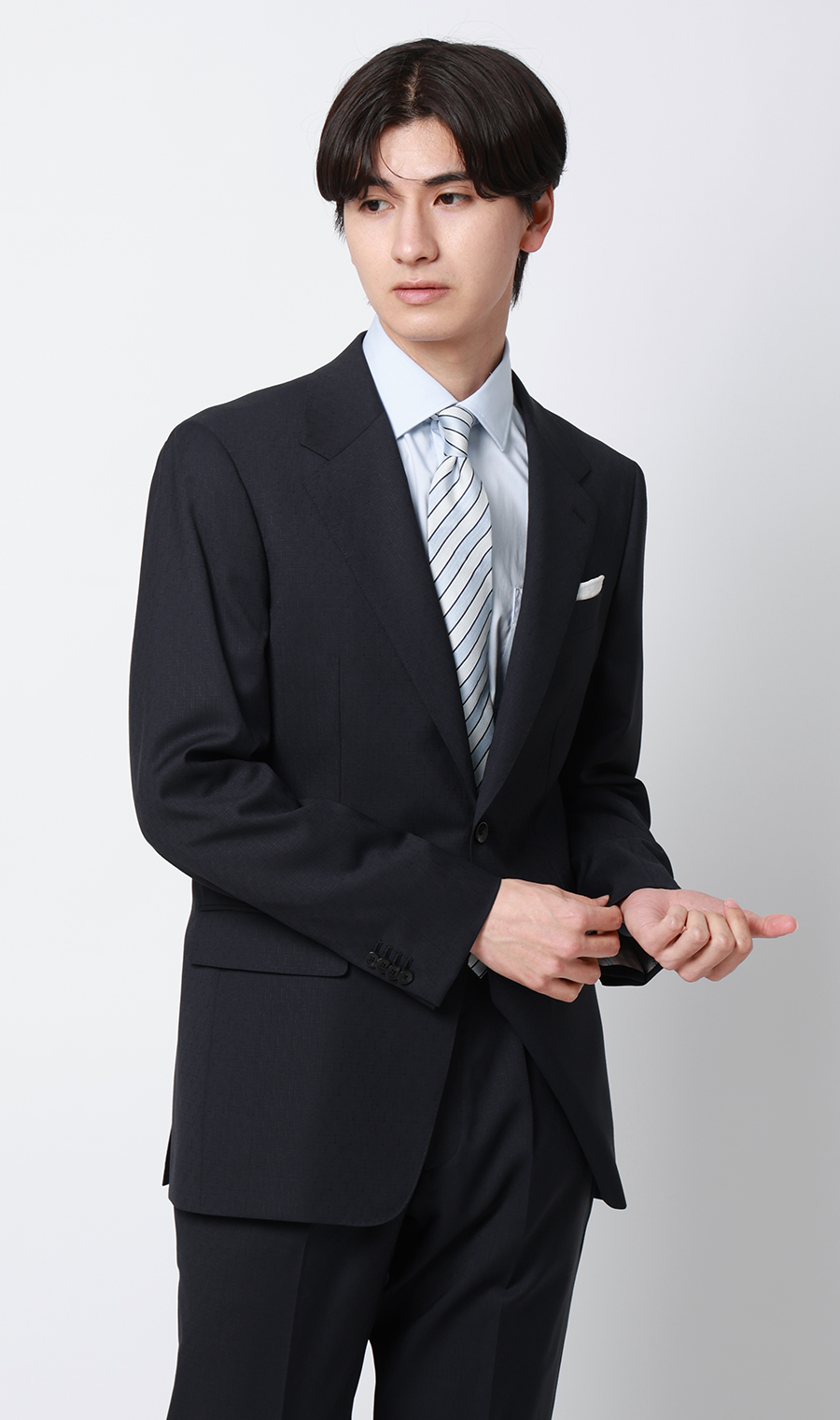 プレミアムスタイリッシュスーツ【CERRUTI】 ネイビー 体型:A体(標準型),号数(身長):4号(165cm)