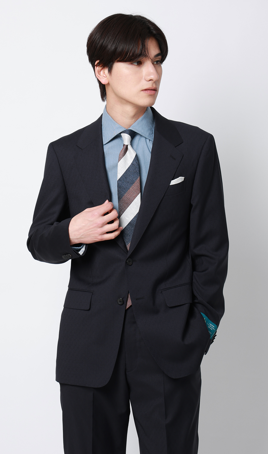 プレミアムスタイリッシュスーツ【CERRUTI】 ネイビー 体型:A体(標準型),号数(身長):4号(165cm)