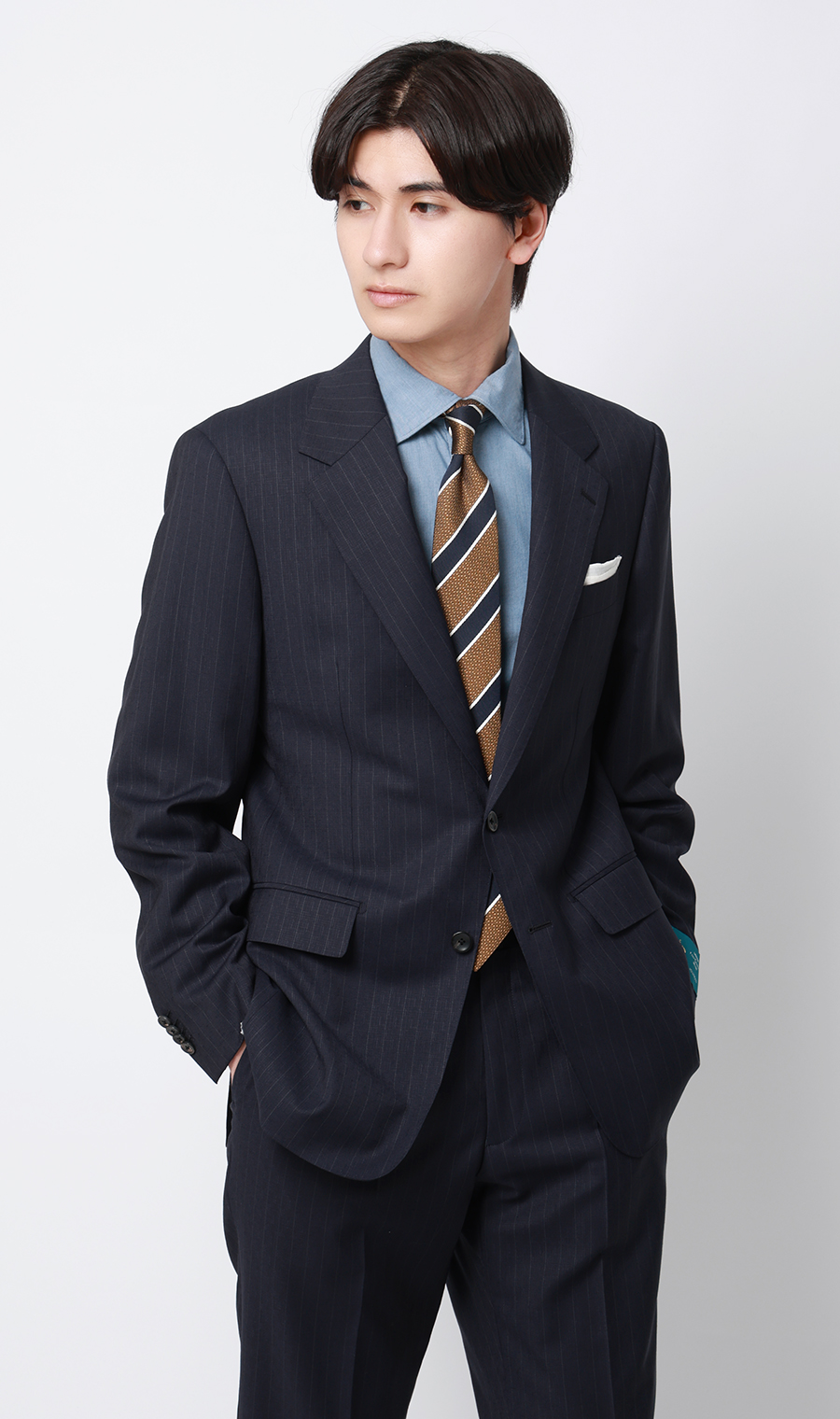 プレミアムスタイリッシュスーツ【CERRUTI】 ネイビー 体型:A体(標準型),号数（身長）:4号(165cm)