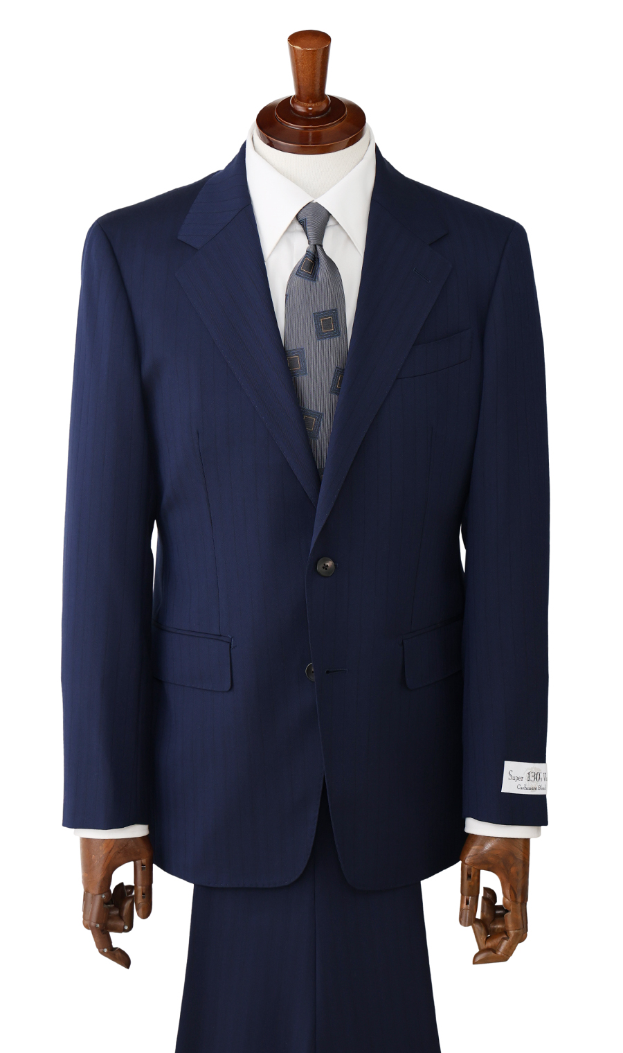 プレミアムスタイリッシュスーツ【Super130’s Wool Cashmere Blend】 ブルー 体型:A体(標準型),号数(身長):4号(165cm)