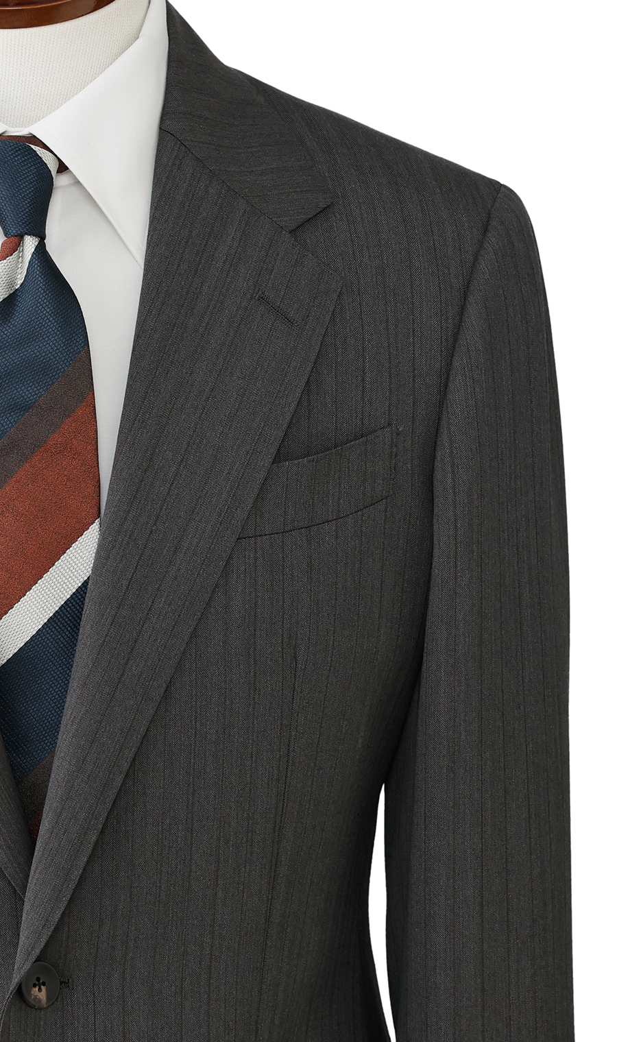 プレミアムスタイリッシュスーツ【Super130’s Wool Cashmere Blend】 グレー 体型:A体(標準型),号数（身長）:4号(165cm)