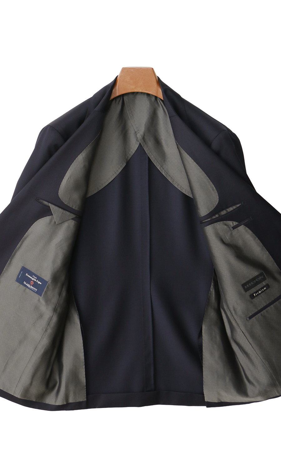 プレミアムスタイリッシュスーツ【Ermenegildo Zegna】 ネイビー 体型:YA体(スリム型),号数（身長）:4号(165cm)