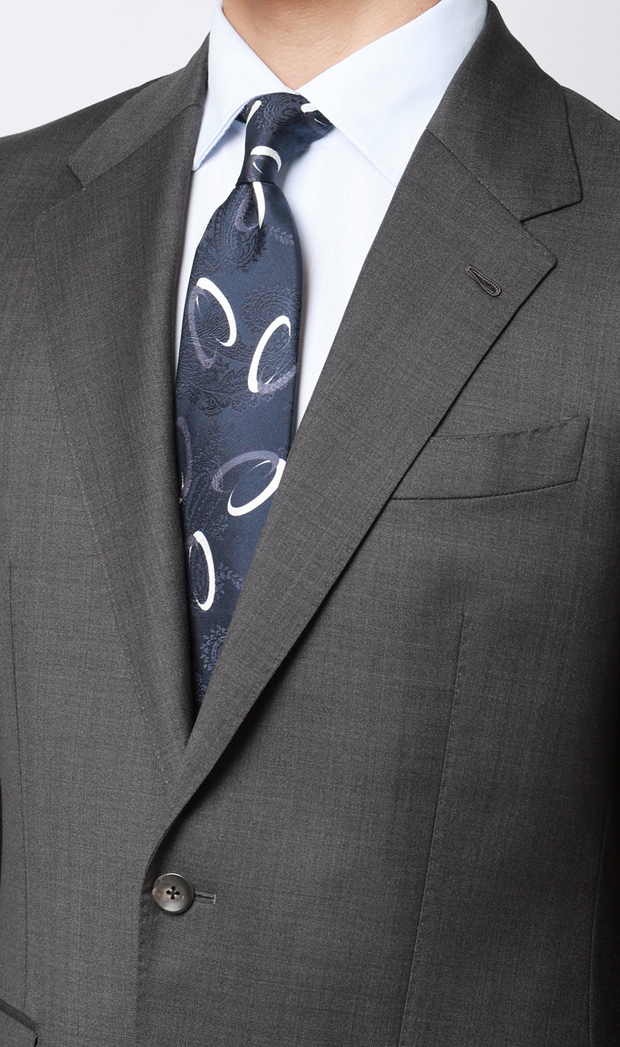 プレミアムスタイリッシュスーツ【Ermenegildo Zegna】 グレー 体型:A体(標準型),号数（身長）:4号(165cm)