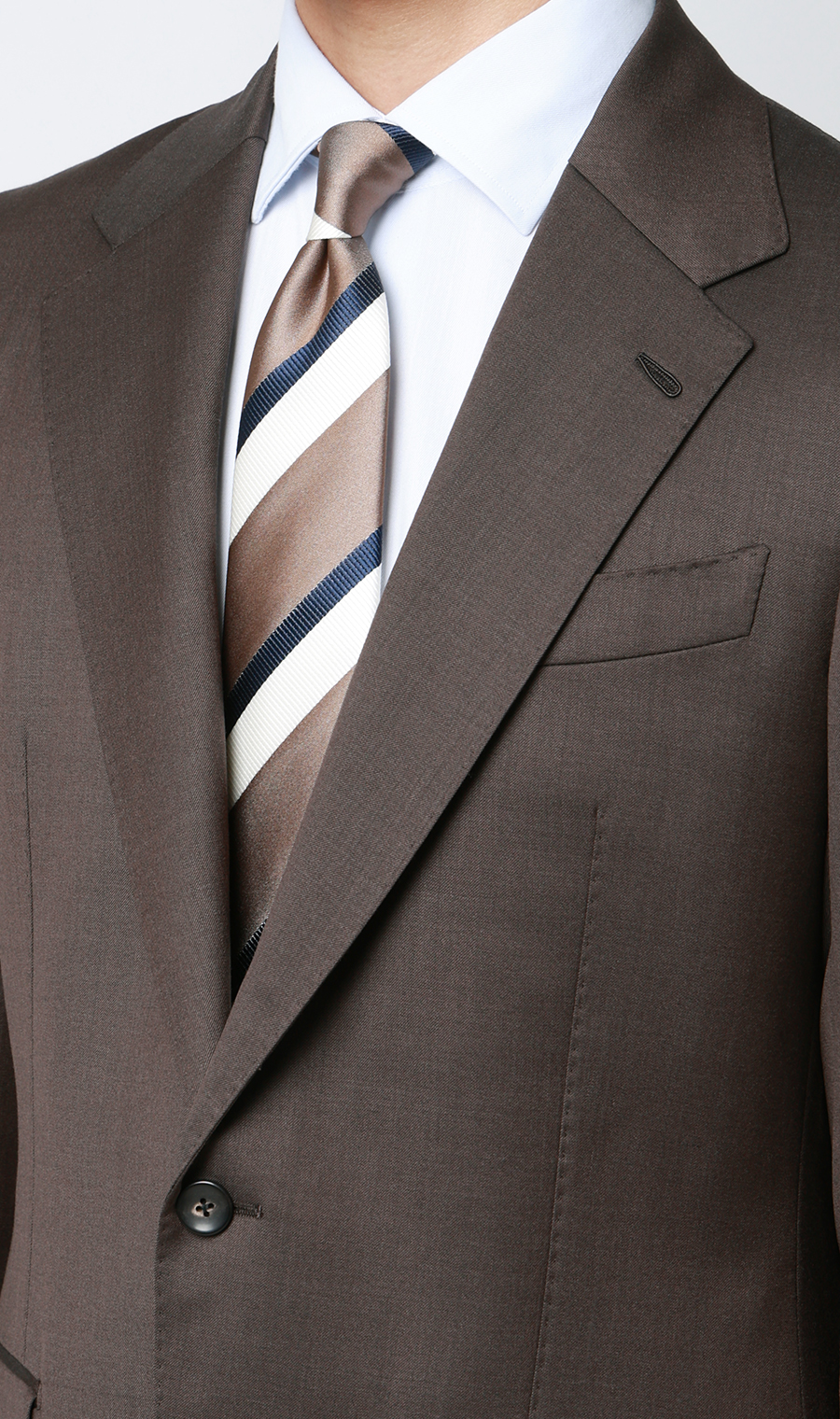 プレミアムスタイリッシュスーツ【Ermenegildo Zegna】 ブラウン 体型:A体(標準型),号数（身長）:5号(170cm)