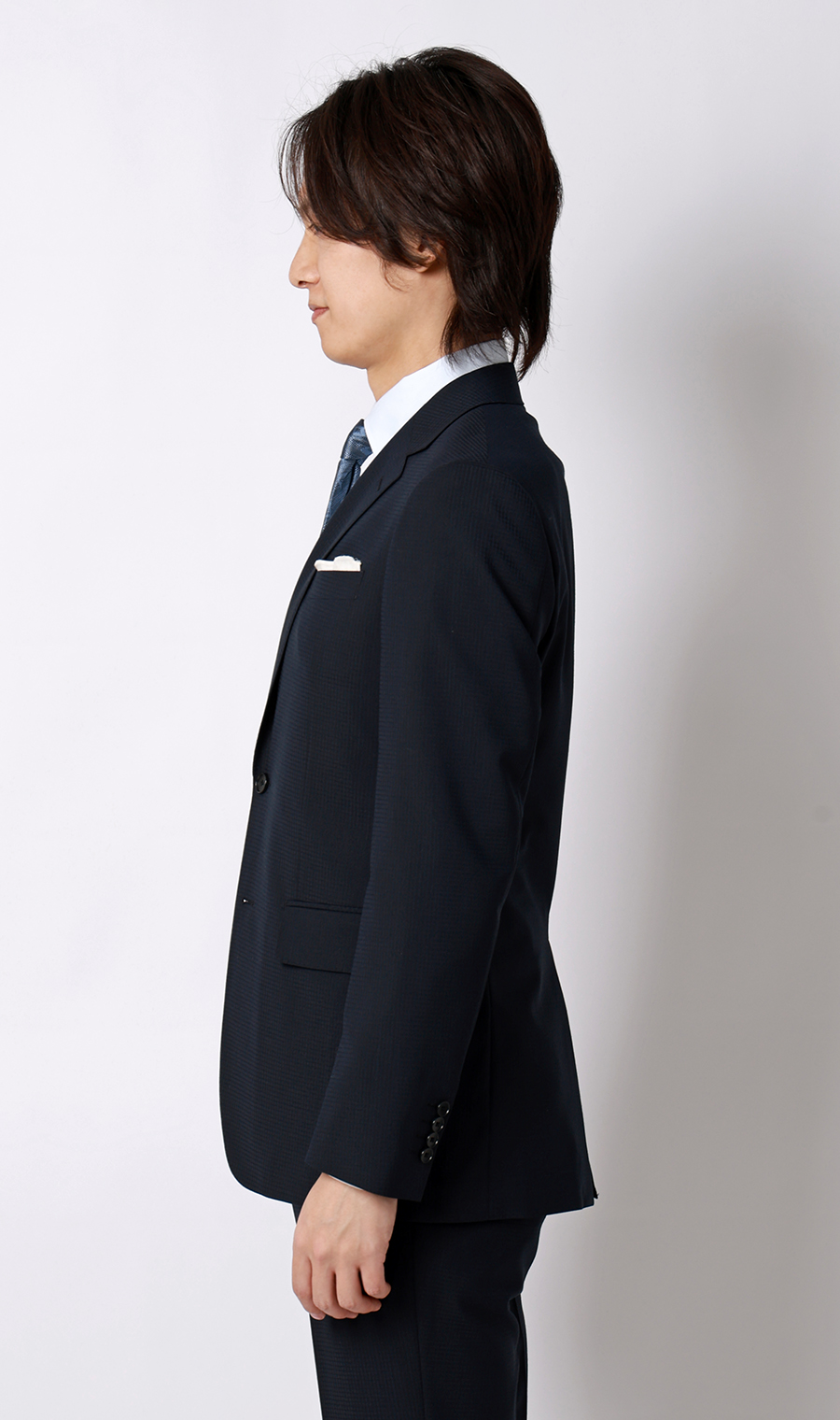 スタイリッシュスーツ【清涼】【ウォッシャブル】 ネイビー 体型:YA体(スリム型),号数（身長）:3号(160cm)