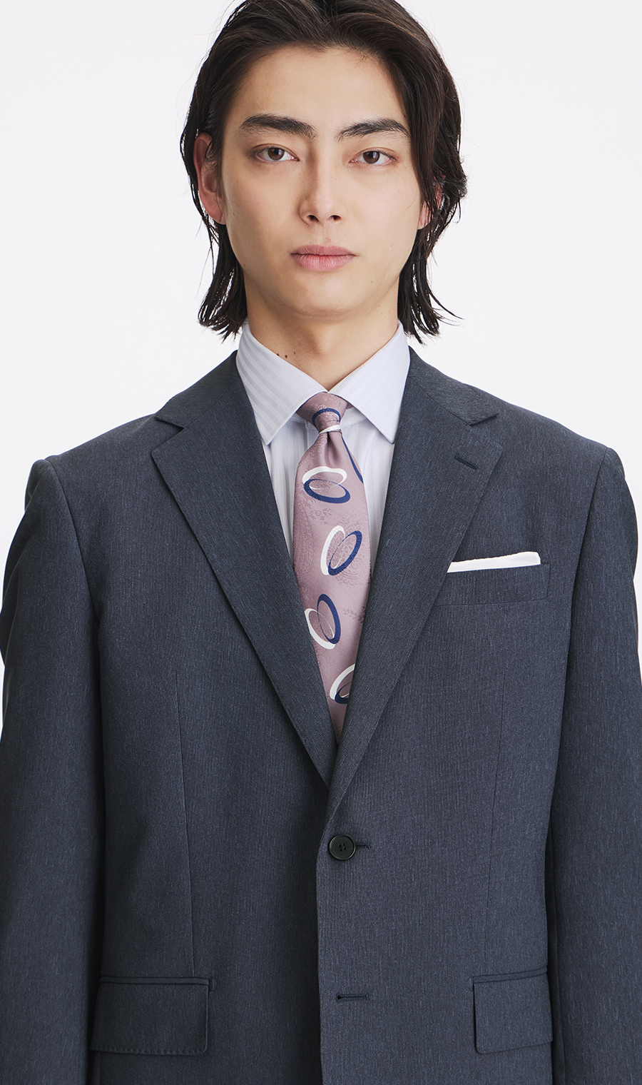 スタイリッシュスーツ【肩くるしくないスーツ】【Plastics Smart】 ネイビー 体型:YA体(スリム型),号数(身長):4号(165cm)