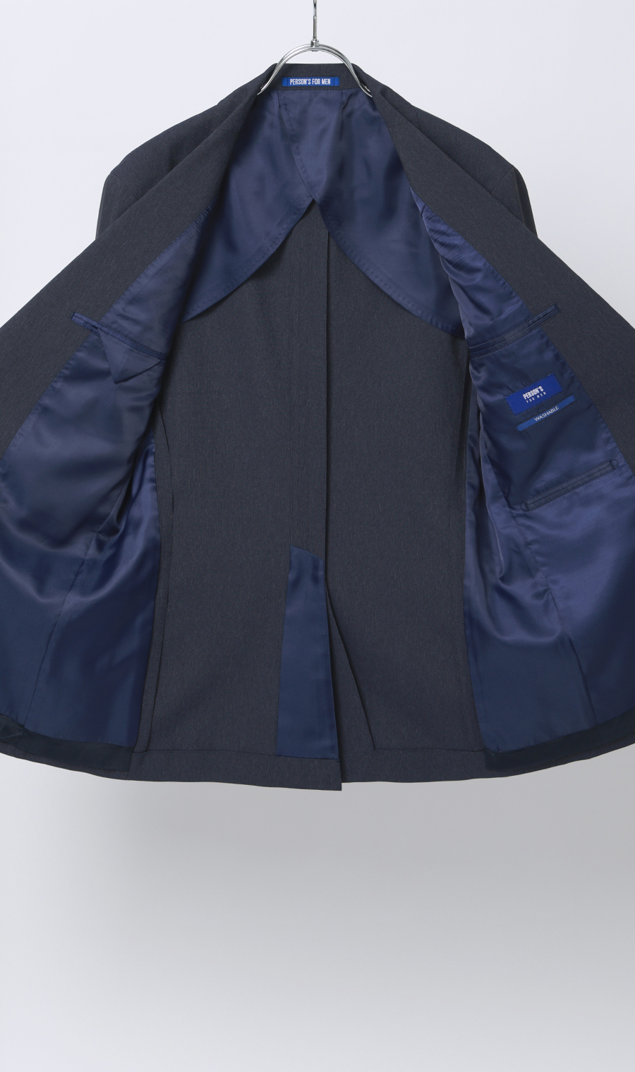 スタイリッシュスーツ【肩くるしくないスーツ】【Plastics Smart】 ネイビー 体型:YA体(スリム型),号数(身長):4号(165cm)