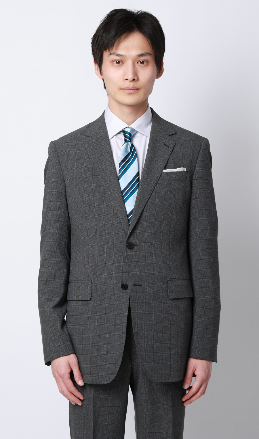スタイリッシュスーツ【肩くるしくないスーツ】【Plastics Smart】 グレー 体型:YA体(スリム型),号数（身長）:3号(160cm)