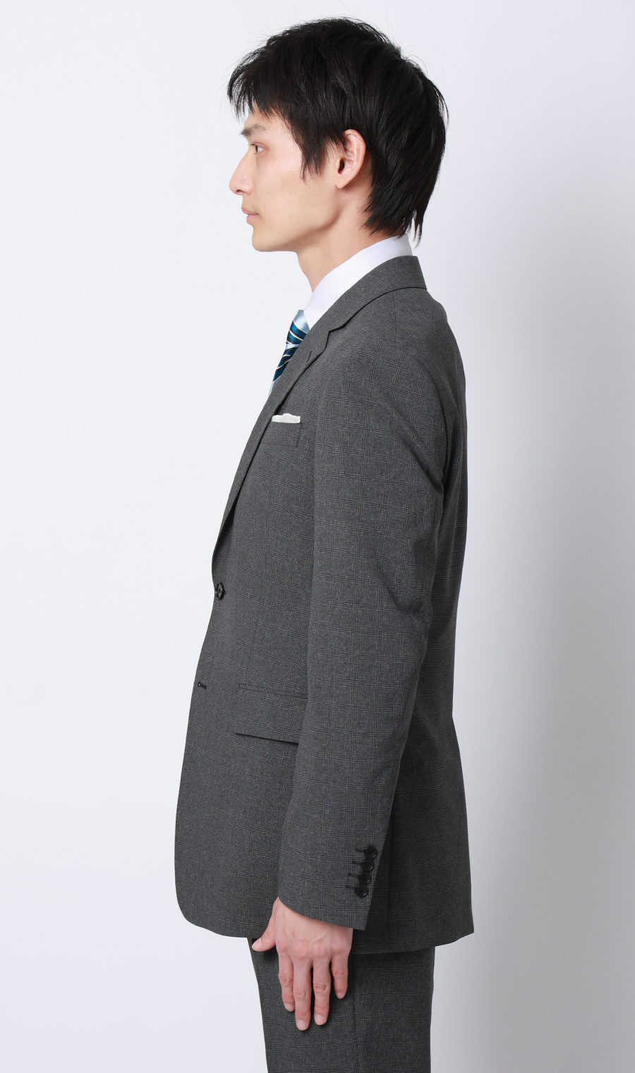 スタイリッシュスーツ【肩くるしくないスーツ】【Plastics Smart】 グレー 体型:YA体(スリム型),号数（身長）:3号(160cm)