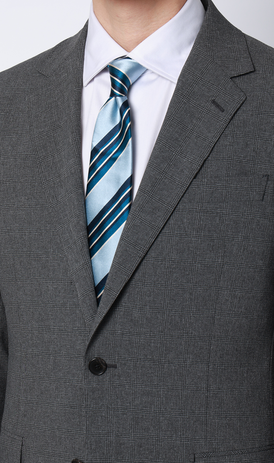 スタイリッシュスーツ【肩くるしくないスーツ】【Plastics Smart】 グレー 体型:YA体(スリム型),号数（身長）:3号(160cm)