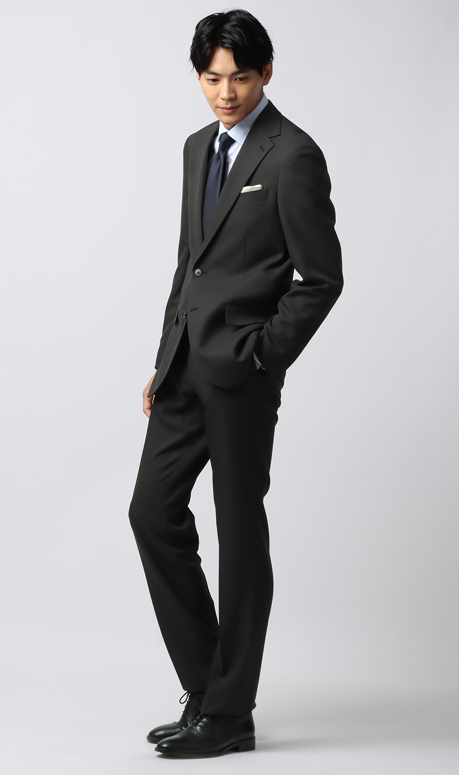 スタイリッシュスーツ【ウォッシャブル】 ブラック 体型:YA体(スリム型),号数（身長）:3号(160cm)