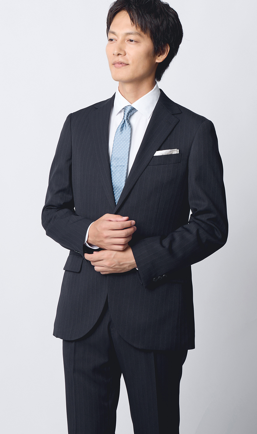 スタイリッシュスーツ【ウォッシャブル】 ネイビー 体型:YA体(スリム型),号数（身長）:3号(160cm)