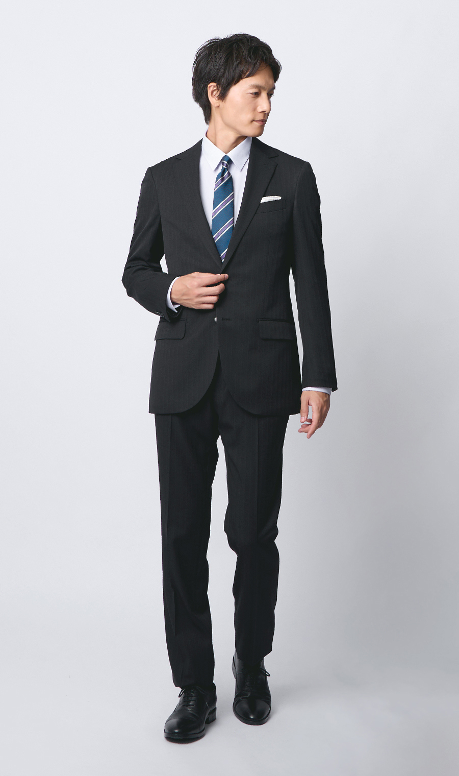 スタイリッシュスーツ【ウォッシャブル】 ブラック 体型:YA体(スリム型),号数（身長）:3号(160cm)