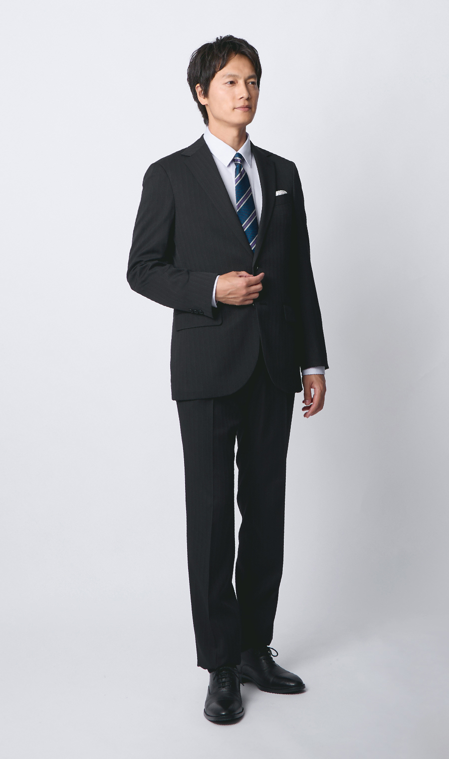 スタイリッシュスーツ【ウォッシャブル】 ブラック 体型:YA体(スリム型),号数（身長）:3号(160cm)