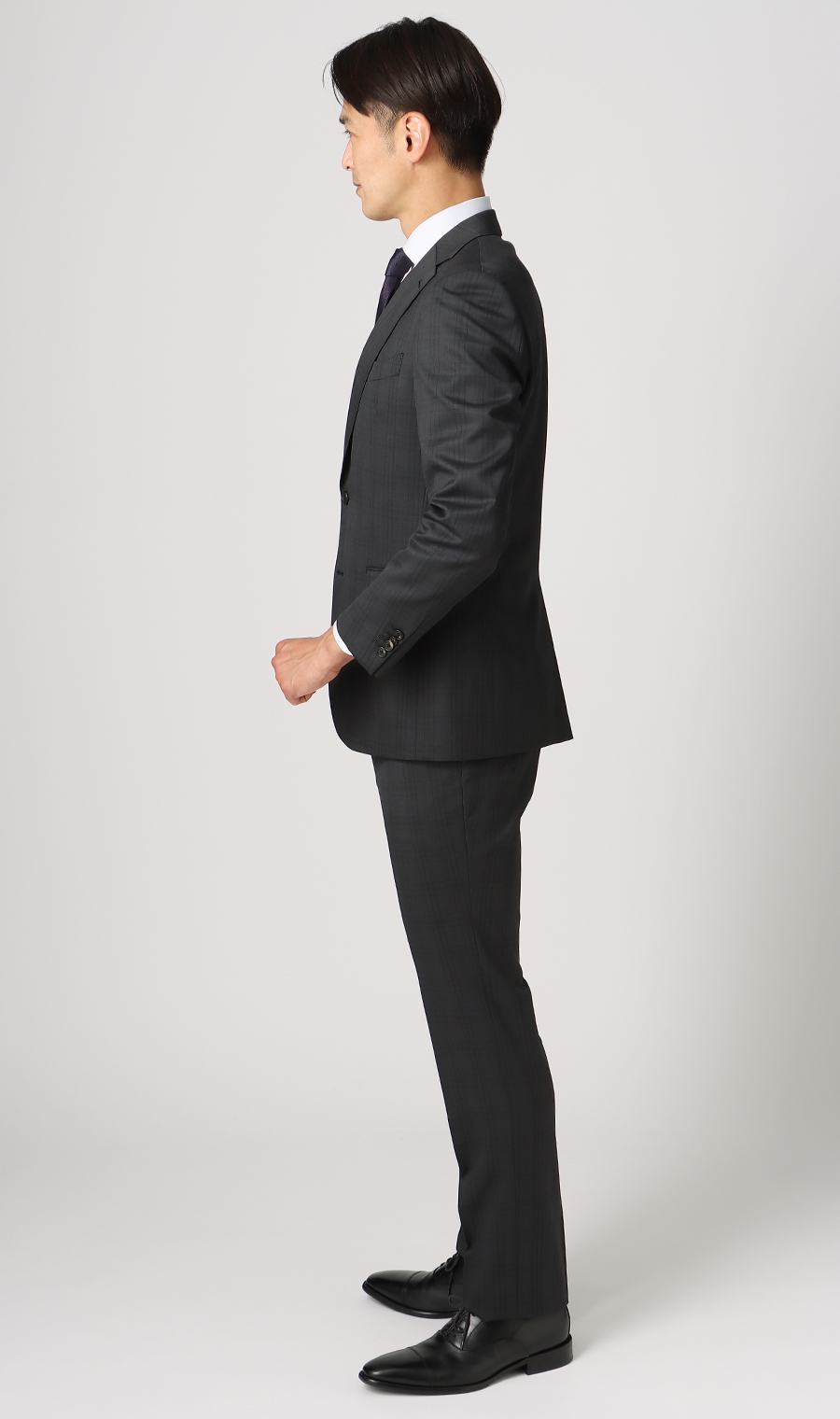 プレミアムスタイリッシュスーツ《ZQメリノウール》 グレー 体型:AB体(がっちり型),号数（身長）:7号(180cm)