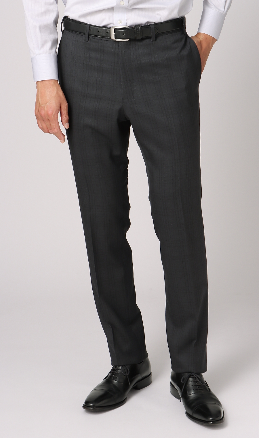 プレミアムスタイリッシュスーツ《ZQメリノウール》 グレー 体型:AB体(がっちり型),号数（身長）:7号(180cm)