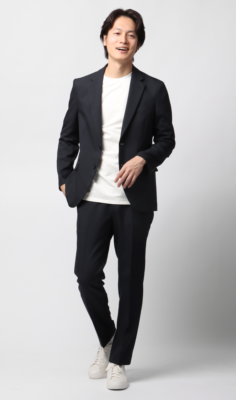 【みんなのスーツ】スタイリッシュスーツ ネイビー SS