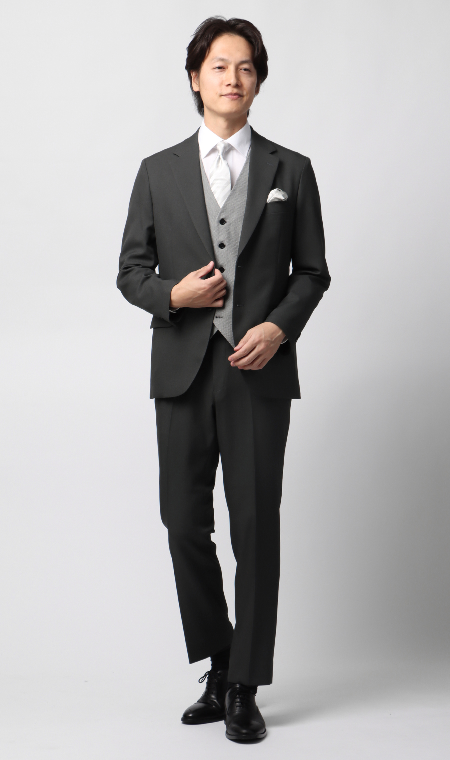 【みんなのスーツ】スタイリッシュスーツ チャコール SS