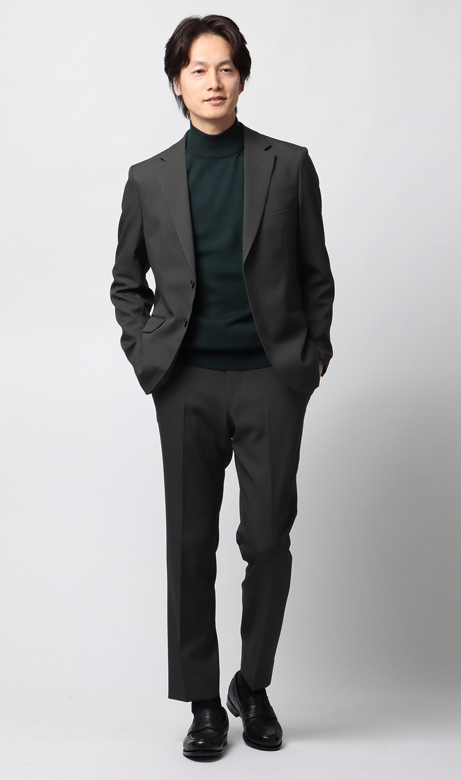 【みんなのスーツ】スタイリッシュスーツ チャコール SS