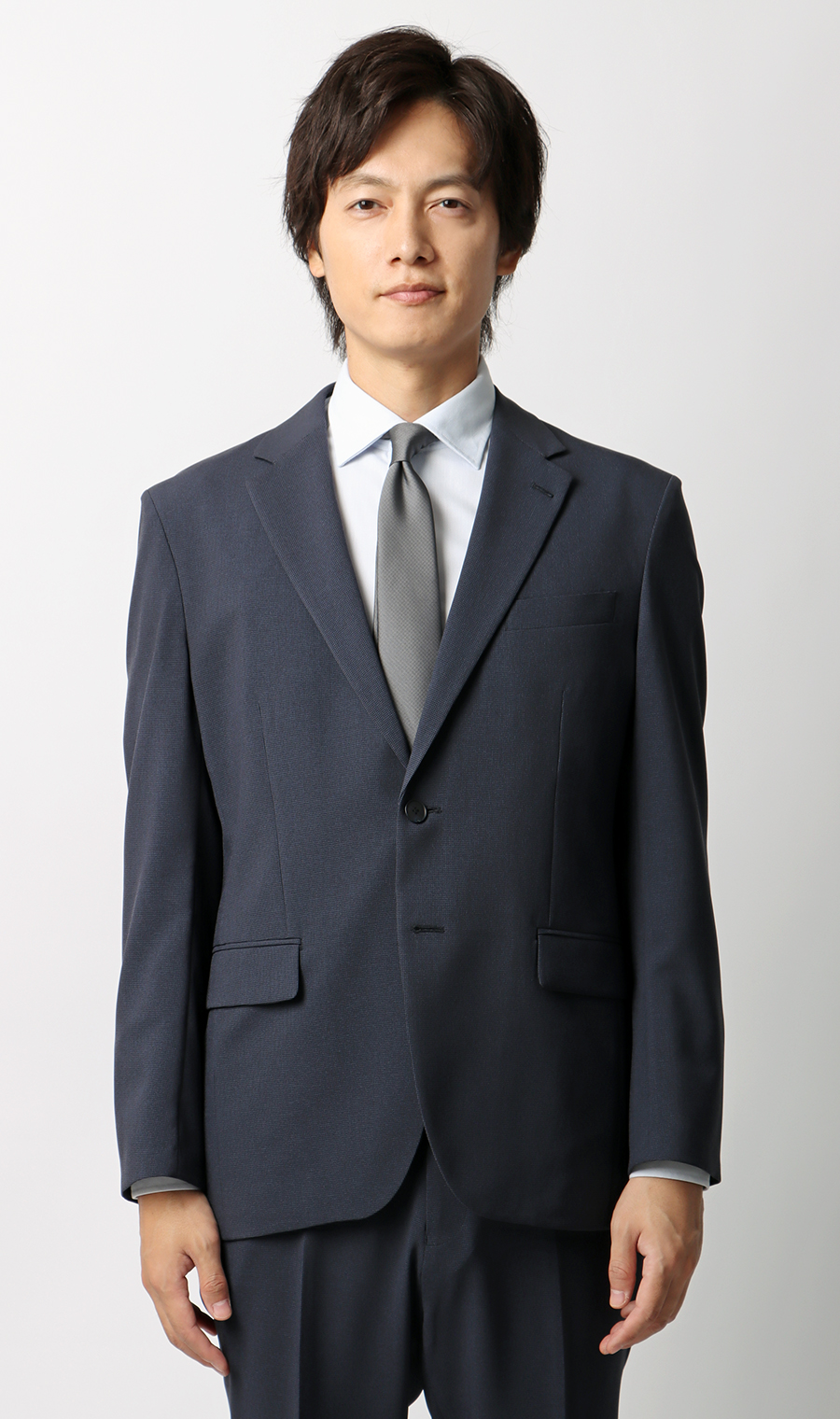 【みんなのスーツ】スタイリッシュスーツ ネイビー S