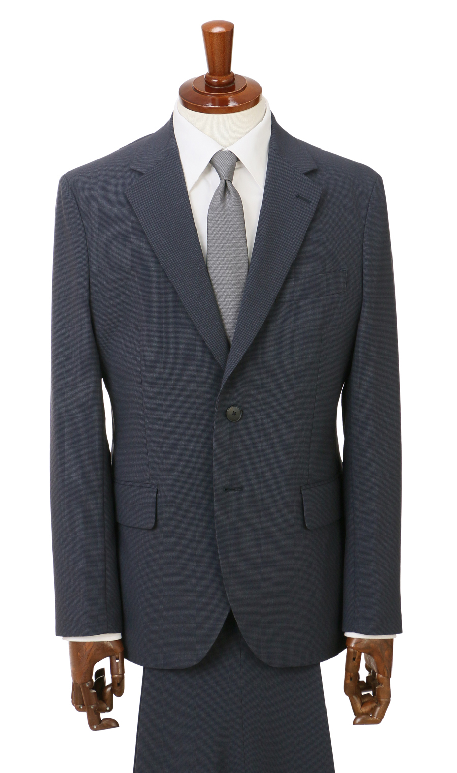 【みんなのスーツ】スタイリッシュスーツ【裾上げ済み】 ネイビー Wide 3L