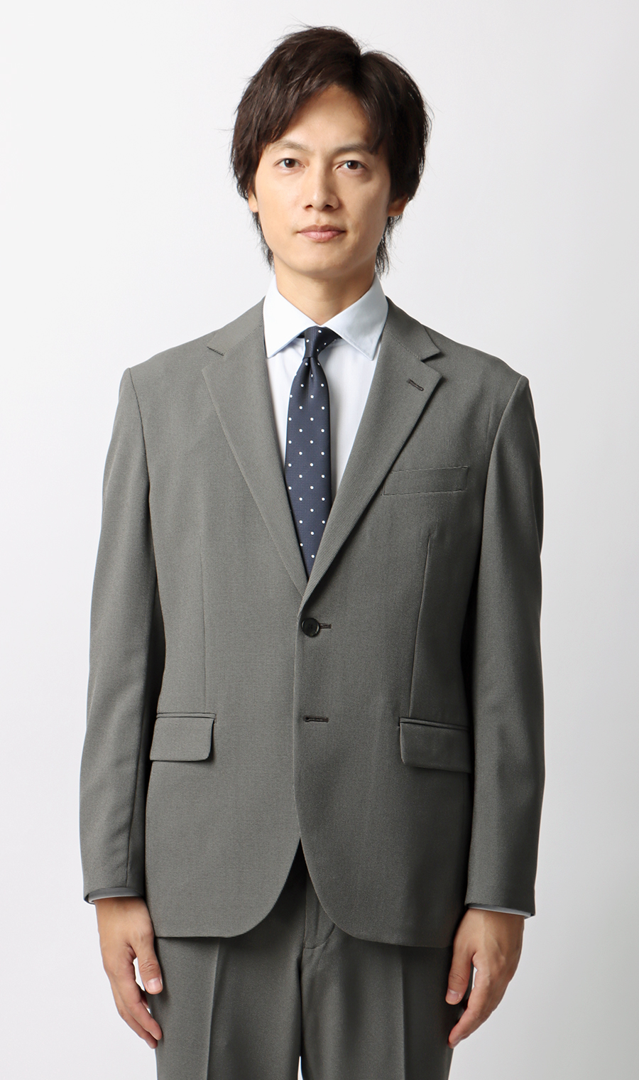 【みんなのスーツ】スタイリッシュスーツ グレー SS