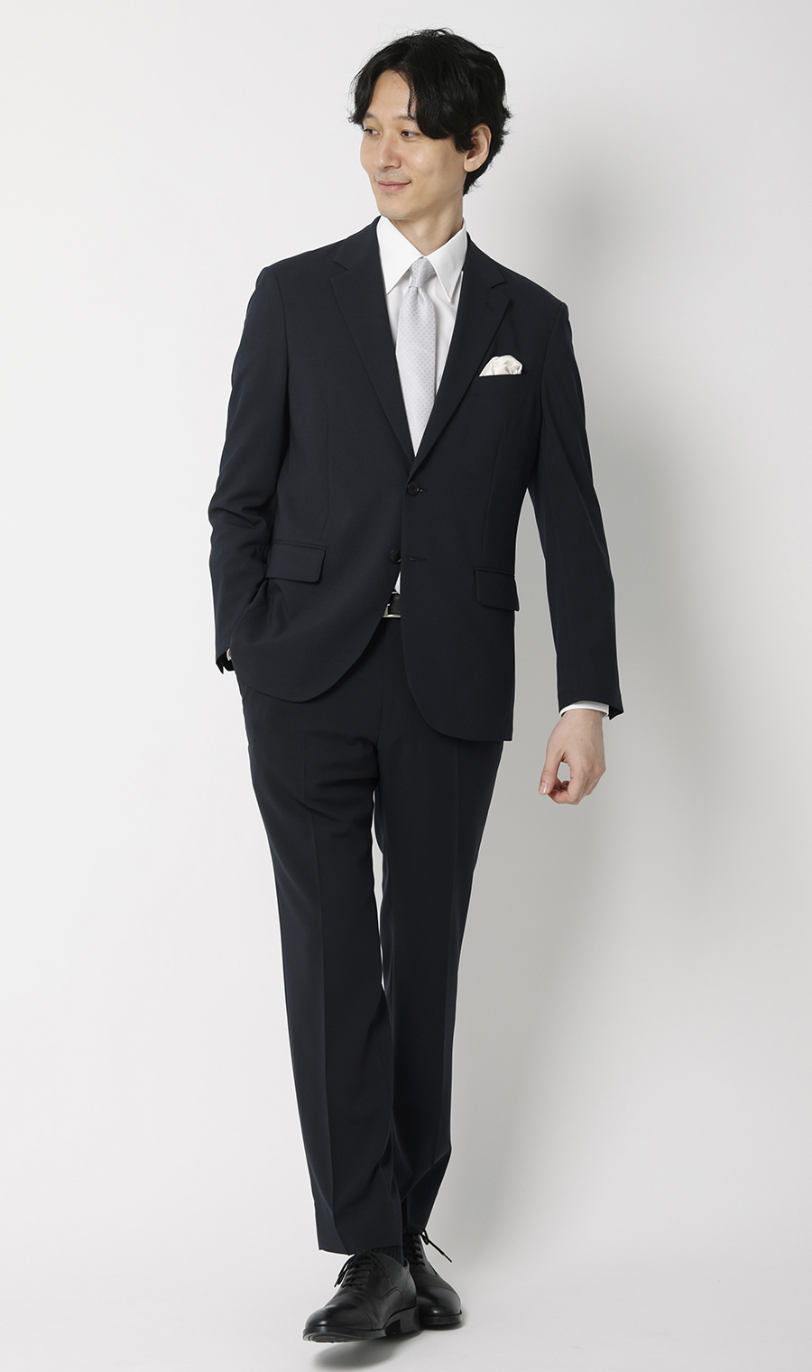 【みんなのスーツ】スタイリッシュスーツ【涼】【裾上げ済み】 ネイビー M