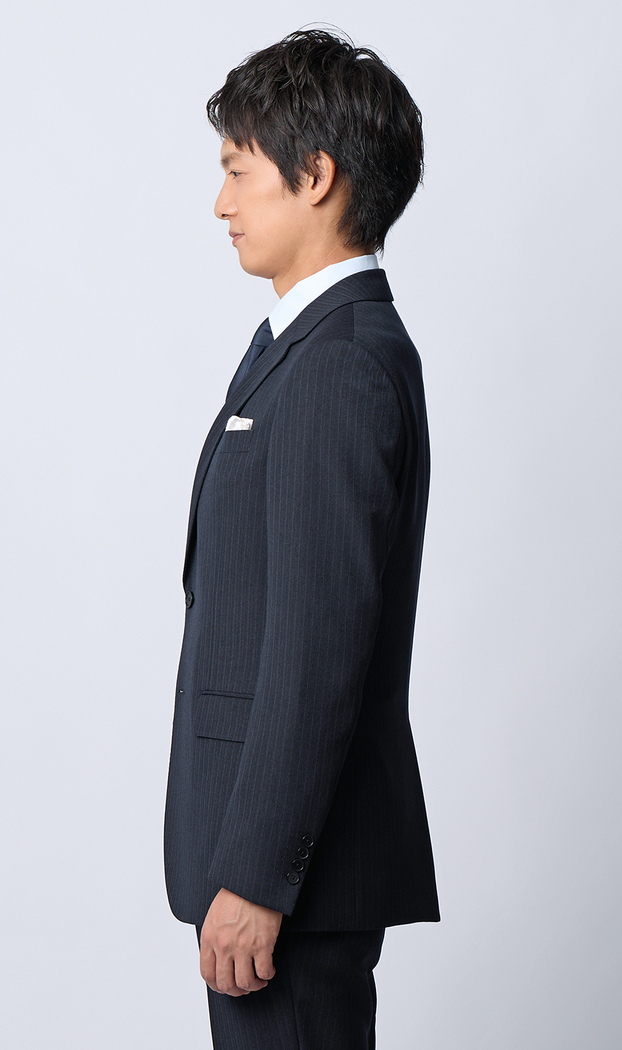 スタイリッシュスーツ【肩くるしくないスーツ】【Plastics Smart】 ネイビー 体型:YA体(スリム型),号数(身長):3号(160cm)