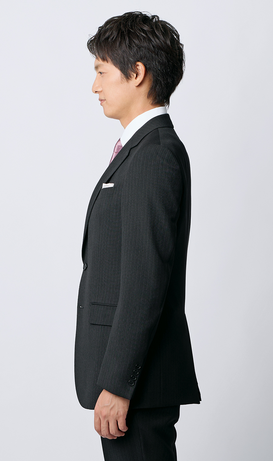 スタイリッシュスーツ【肩くるしくないスーツ】【Plastics Smart】 ブラック 体型:YA体(スリム型),号数（身長）:3号(160cm)