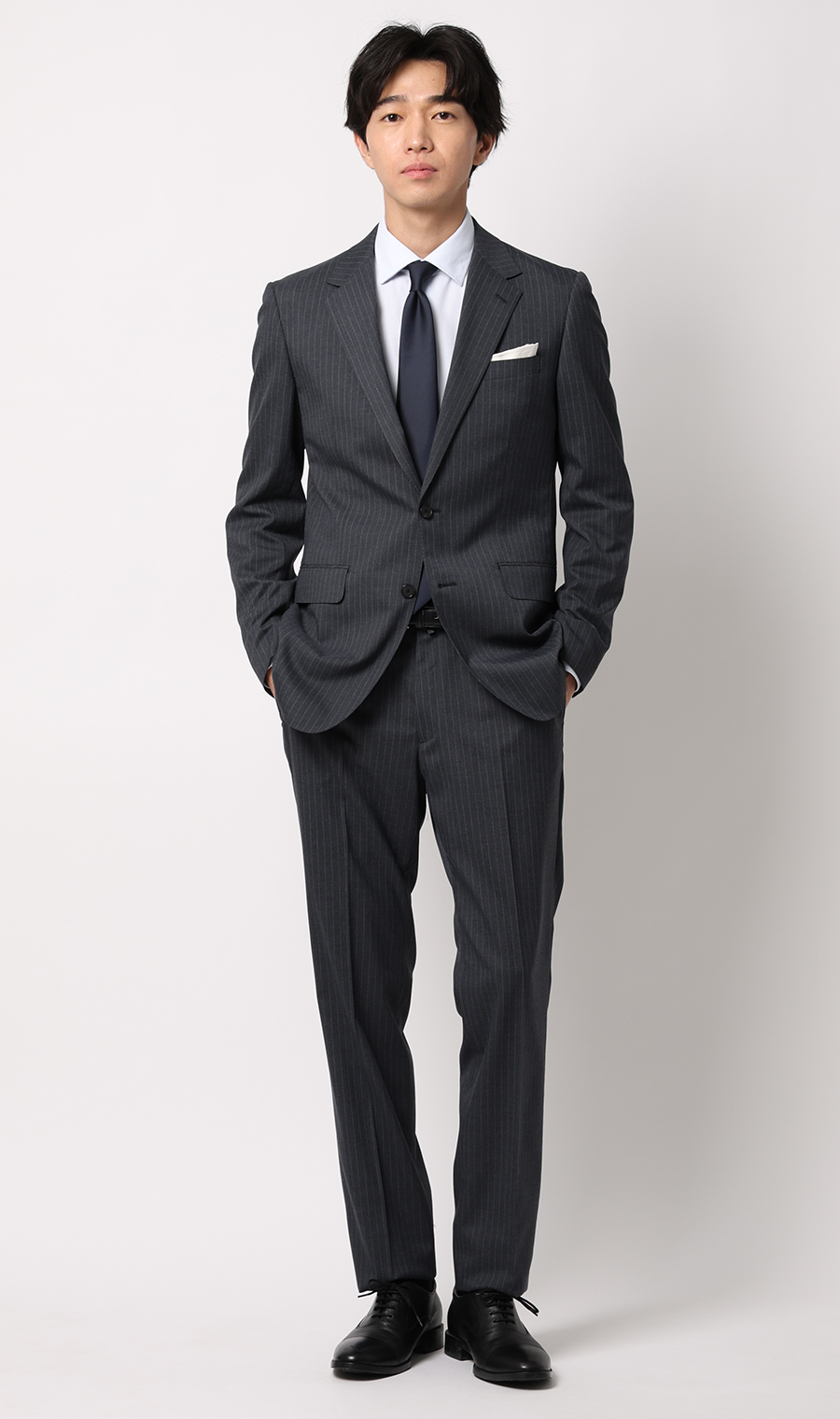 スタイリッシュスーツ【肩くるしくないスーツ】【Plastics Smart】 グレー 体型:YA体(スリム型),号数(身長):3号(160cm)