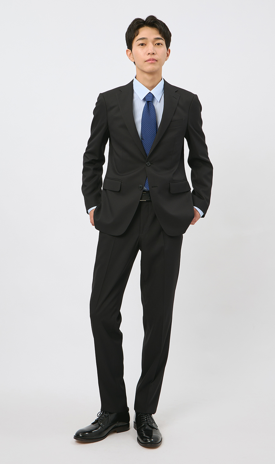 スタイリッシュスーツ【ウォッシャブル】【Plastics Smart】 ブラック 体型:YA体(スリム型),号数（身長）:3号(160cm)