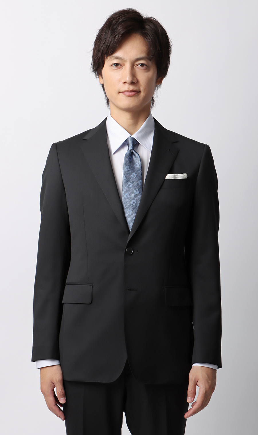 スタイリッシュスーツ【就活】【Plastics Smart】 ブラック 体型:YA体(スリム型),号数（身長）:3号(160cm)