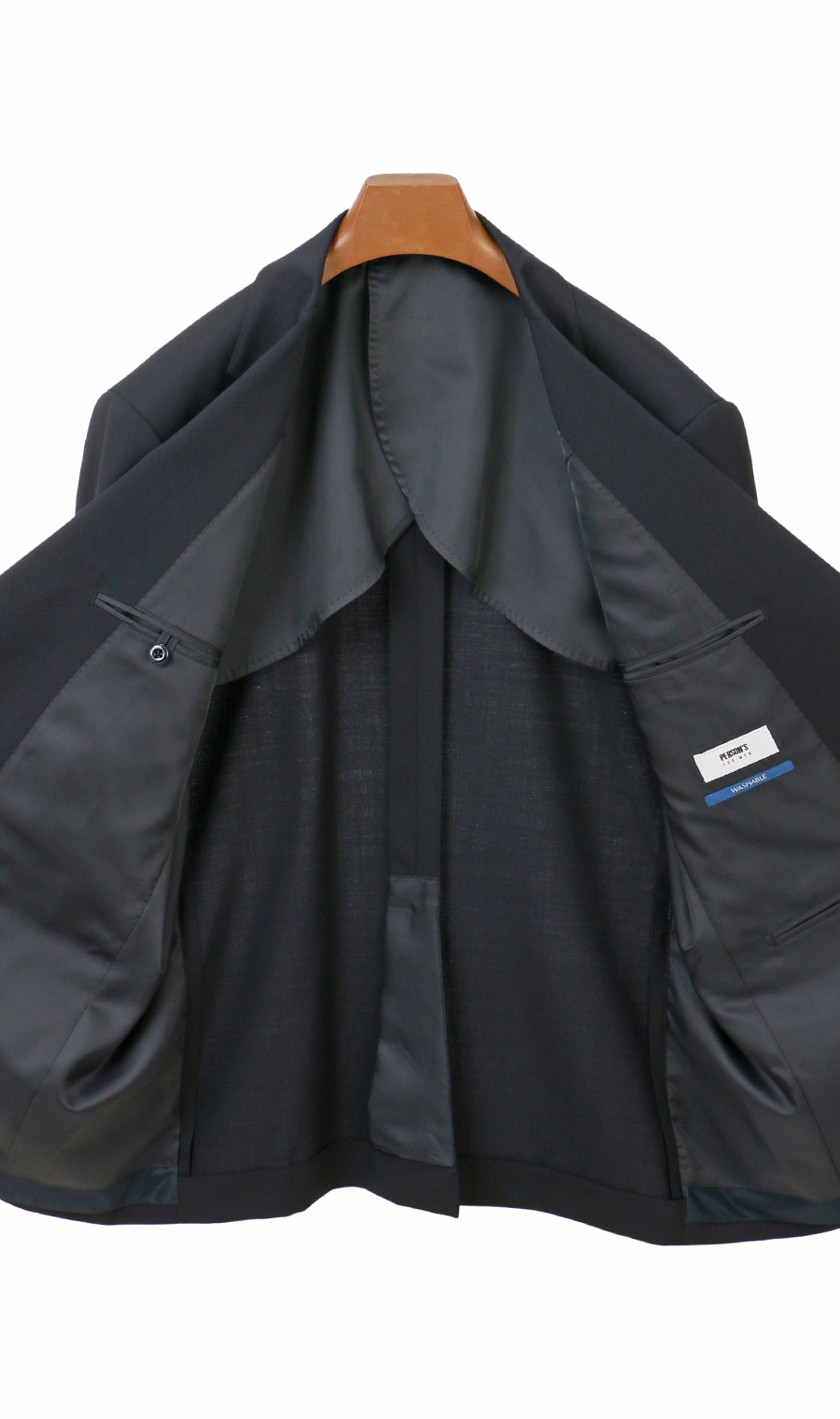 スタイリッシュスーツ【キング＆トール】【就活】【Plastics Smart】 ネイビー 体型:E体(大きいサイズ),号数（身長）:5号(170cm)