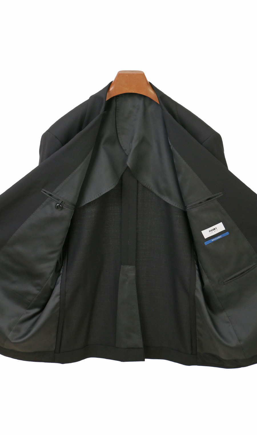 スタイリッシュスーツ【キング＆トール】【就活】【Plastics Smart】 ブラック 体型:E体(大きいサイズ),号数（身長）:4号(165cm)