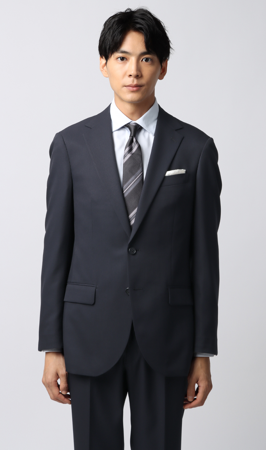 スタイリッシュスーツ【ウォッシャブル】 ネイビー 体型:YA体(スリム型),号数（身長）:3号(160cm)
