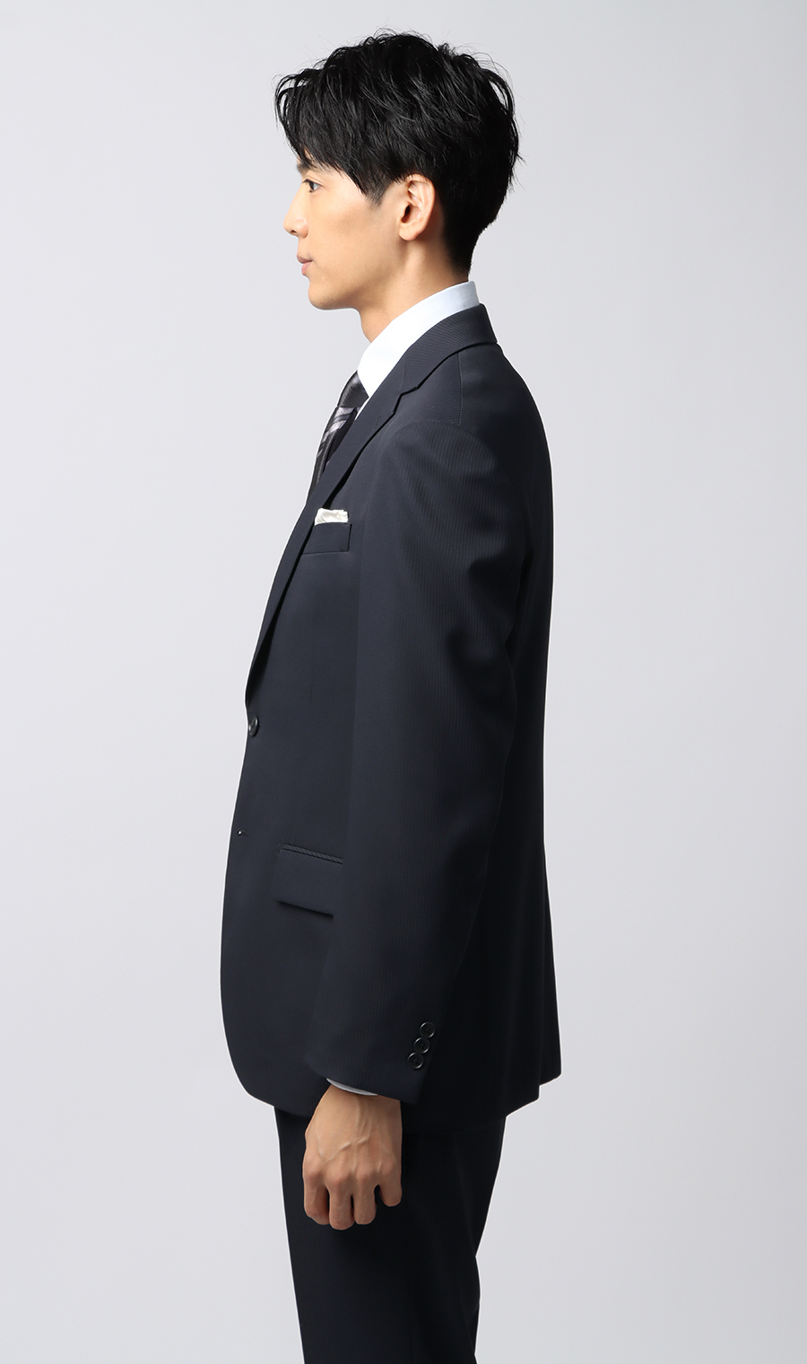スタイリッシュスーツ【ウォッシャブル】 ネイビー 体型:YA体(スリム型),号数（身長）:3号(160cm)