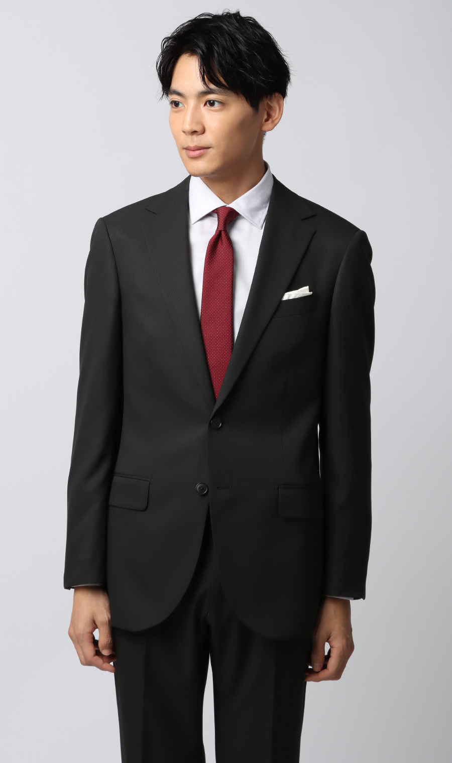 スタイリッシュスーツ【ウォッシャブル】 ブラック 体型:YA体(スリム型),号数（身長）:4号(165cm)