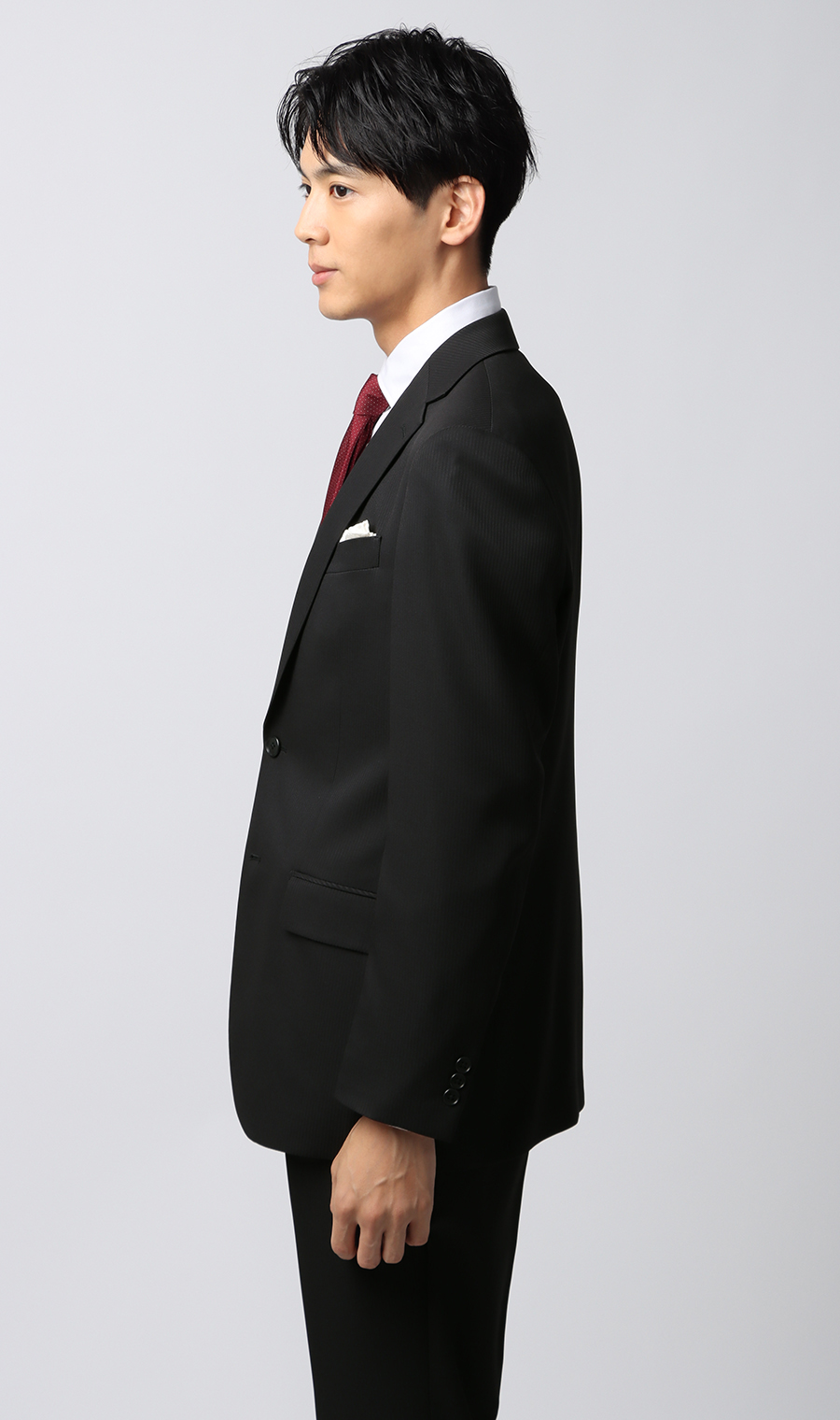 スタイリッシュスーツ【ウォッシャブル】 ブラック 体型:YA体(スリム型),号数（身長）:4号(165cm)