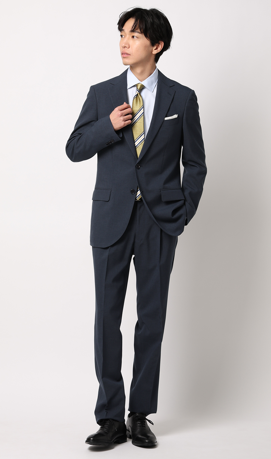 スタイリッシュスーツ【ウォッシャブル】 ネイビー 体型:YA体(スリム型),号数（身長）:3号(160cm)
