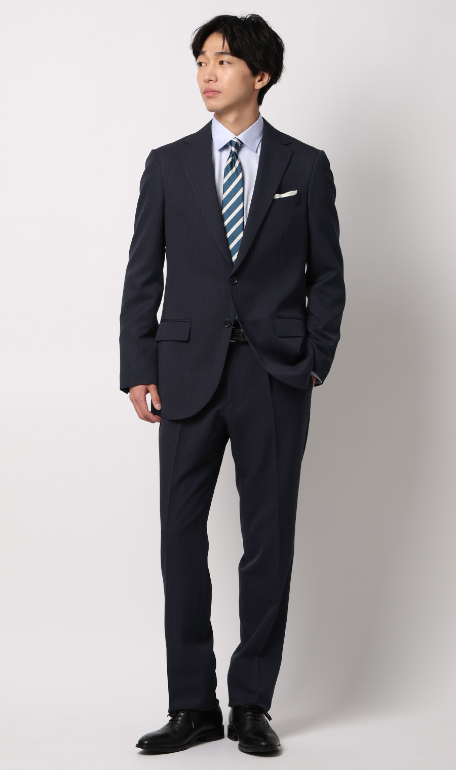 スタイリッシュスーツ【ウォッシャブル】 ネイビー 体型:YA体(スリム型),号数（身長）:5号(170cm)