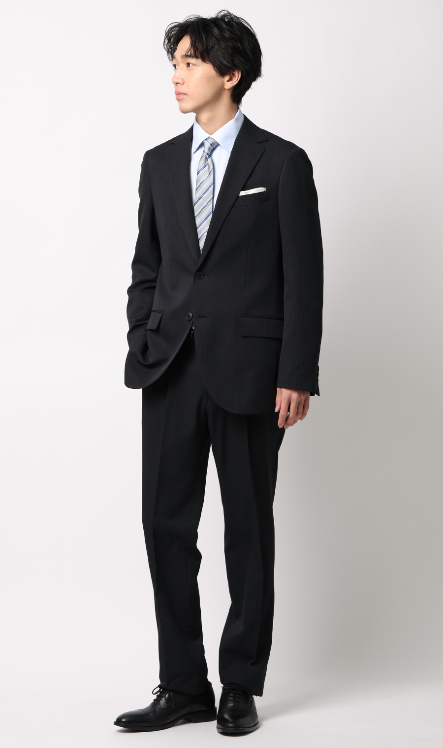 スタイリッシュスーツ【ウォッシャブル】 ブラック 体型:YA体(スリム型),号数（身長）:5号(170cm)