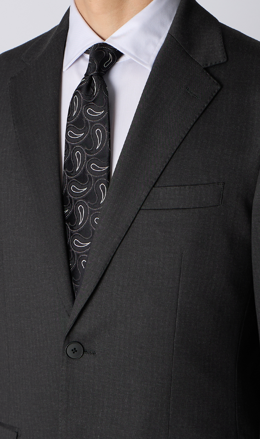 ゼロプレッシャーテーラー【シングル2ボタンスーツ】【裾上げ済み】 チャコール 体型:A体(標準型),号数（身長）:4号(165cm)