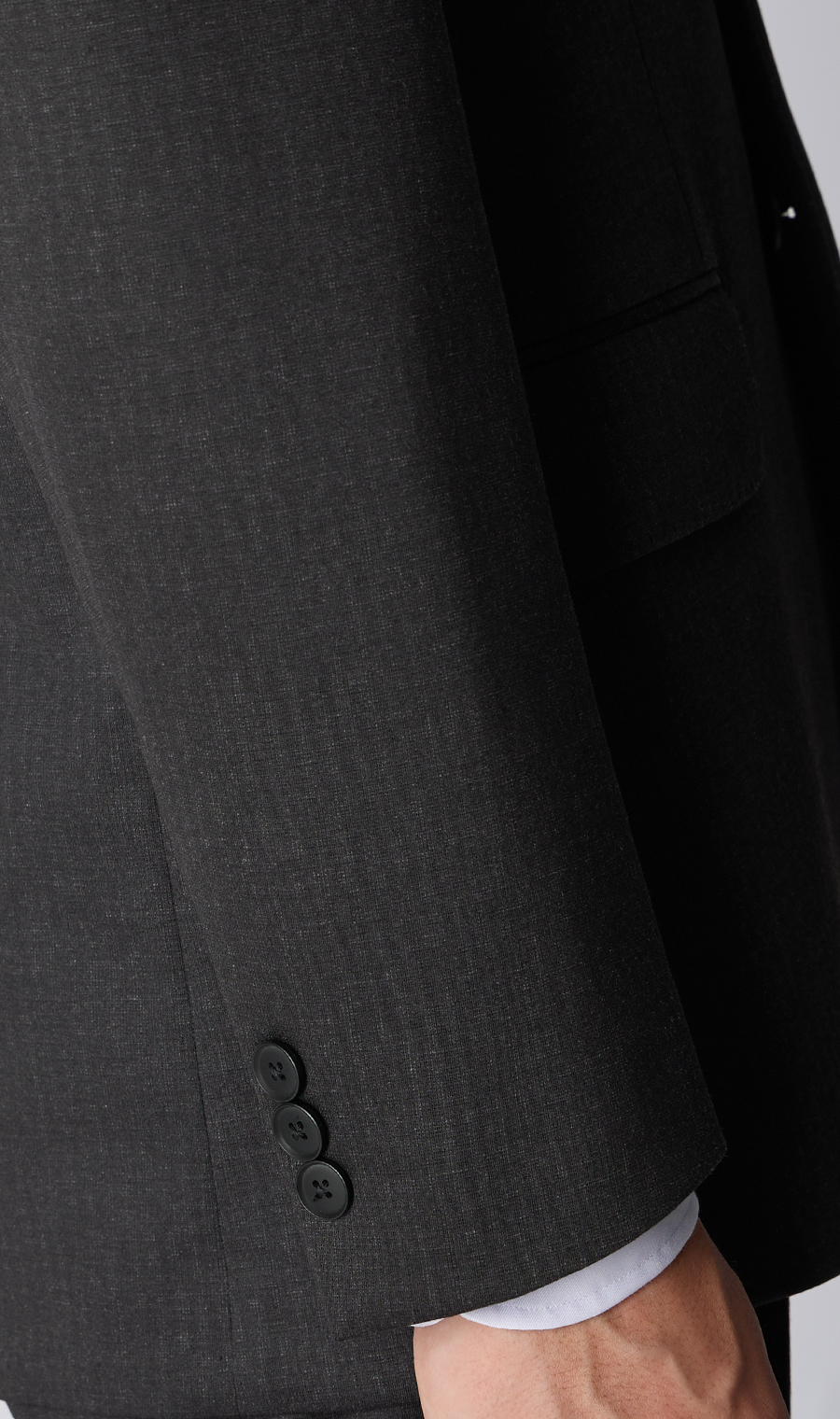ゼロプレッシャーテーラー【シングル2ボタンスーツ】【裾上げ済み】 チャコール 体型:A体(標準型),号数（身長）:4号(165cm)