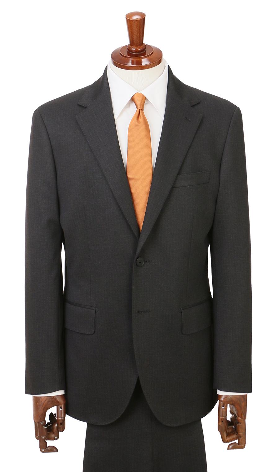 ゼロプレッシャーテーラー【シングル2ボタンスーツ】【裾上げ済み】 チャコール 体型:A体(標準型),号数（身長）:4号(165cm)