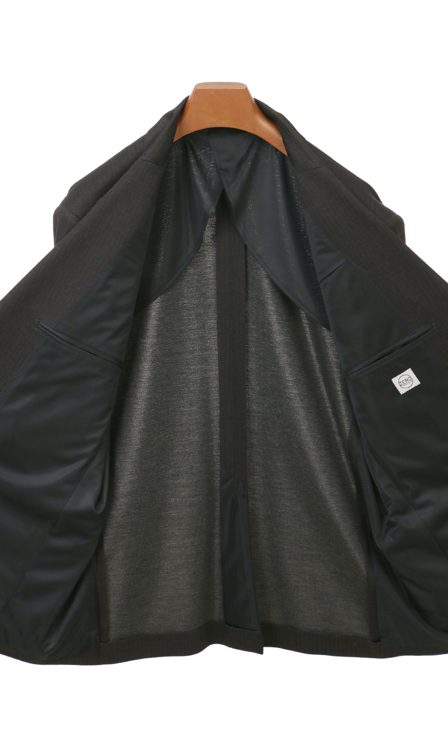 零壓力裁縫 【King&Toll】 【單人2鈕扣套裝】 【褲管已修改】 炭灰色體型:E體 (大尺碼)，號數 (身高) :4號 (165cm)