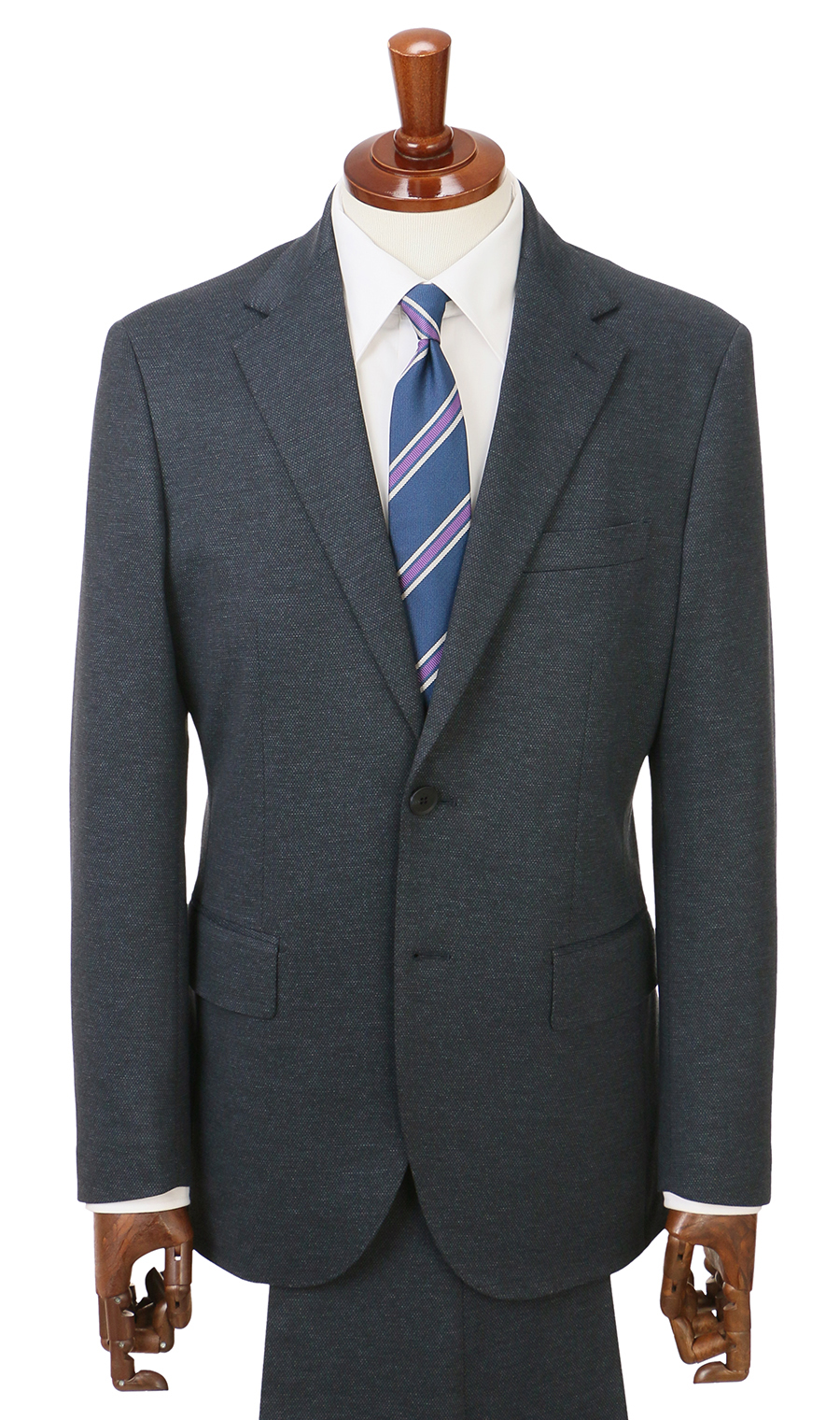 ゼロプレッシャーテーラー【シングル2ボタンスーツ】【裾上げ済み】 ネイビー 体型:A体(標準型),号数（身長）:4号(165cm)