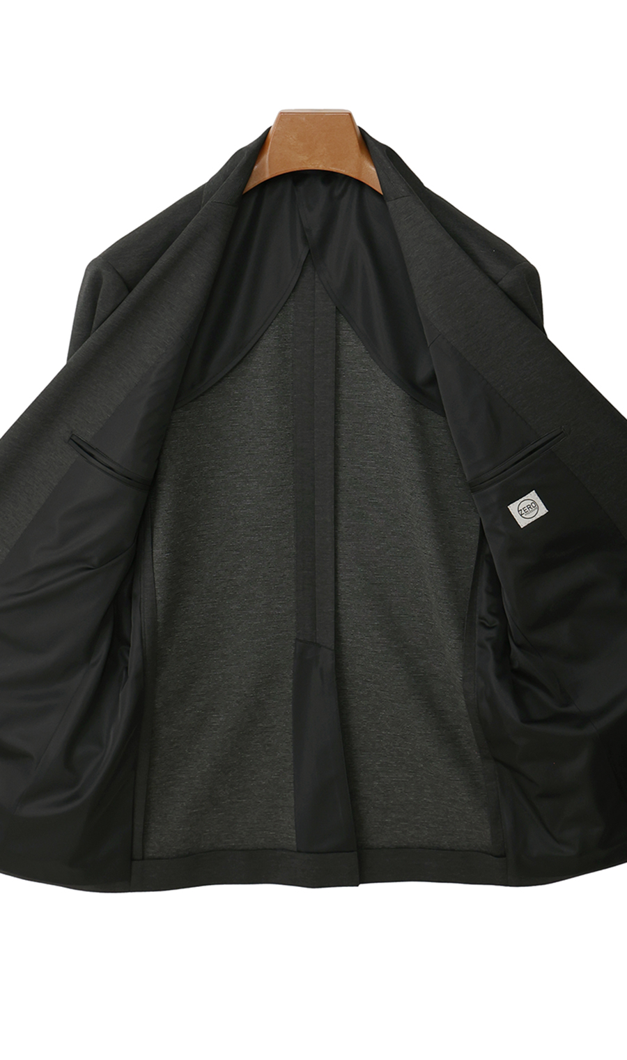 ゼロプレッシャーテーラー【シングル2ボタンスーツ】【裾上げ済み】 チャコール 体型:A体(標準型),号数（身長）:4号(165cm)